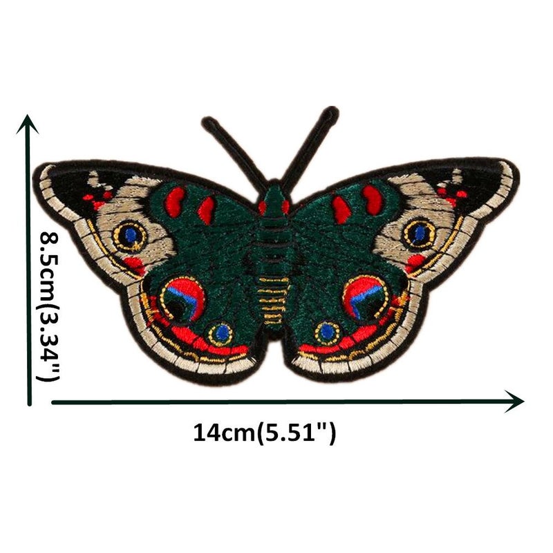 Zhiheng Extra Large Flamingo Rose Butterfly Daisy Tulip Flower Embroidered Patches Iron on Applique Motif (Butterfly) - Image 2